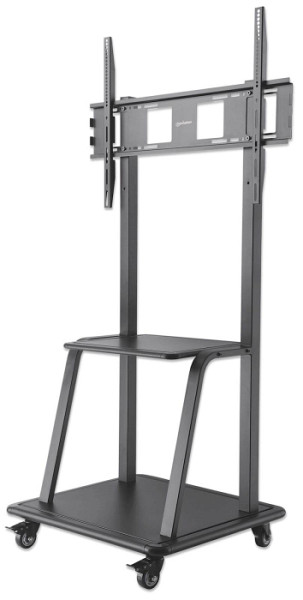 Multimedijski voziček 37''-100'' MANHATTAN, 150kg, naklon 0°, črne barve