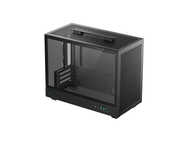 Računalniško ohišje DeepCool CH160 PLUS, ITX, Micro-ATX, kaljeno steklo, črno