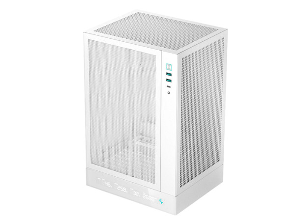 Računalniško ohišje DeepCool CH170 DIGITAL WH, Mini-ITX, LCD, Belo