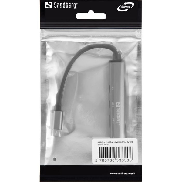 Sandberg USB-C v 3xUSB-A + 2xUSB-C SAVER varčno vozlišče