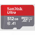 SANDISK Ultra microSDXC 512GB Class 10 UHS-I U1 V10 A1 FHD SD adapter SDSQUAC-512G-GN6MA spominska kartica