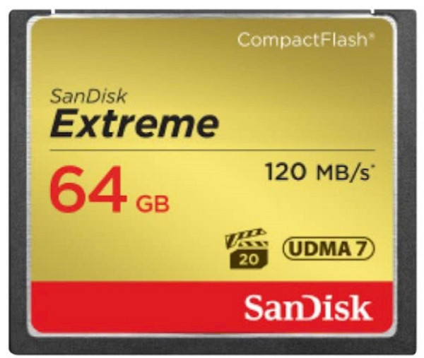 SanDisk 64GB Extreme CompactFlash card UDMA 7 VPG-20 spominska kartica