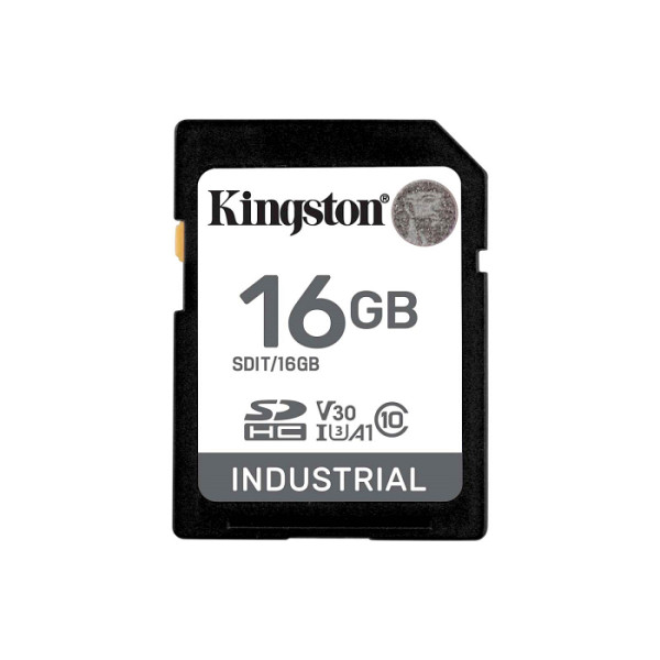 SDHC Kingston 16GB Industrial, do 100MB/s, Class 10, UHS-I, U3, V30, A1