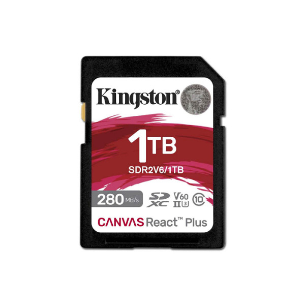 SDXC KINGSTON 1TB Canvas REACT Plus, 280/150MB/s, UHS-II, C10, U3, V60, 4K