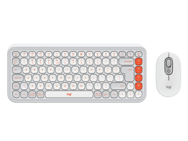 Tipkovnica in miška Logitech POP Icon Combo, Bluetooth, bela, SLO g.
