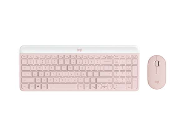 Tipkovnica in miška Logitech Slim Wireless Combo MK470, roza, SLO g.