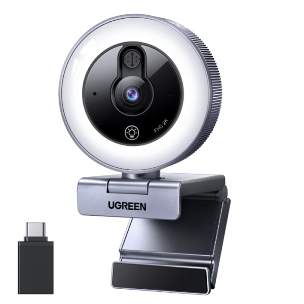 Ugreen 2K spletna kamera z LED lučko, 1440p@30fps