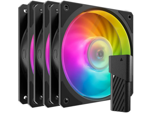 Ventilator za ohišje Cooler Master Mobius 120P ARGB PWM 120mm, 3 Pack + kontroler, črn