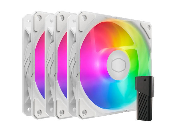 Ventilator za ohišje Cooler Master SickleFlow Edge 120 ARGB White Edition, PWM 120mm, komplet 3 kom, bel
