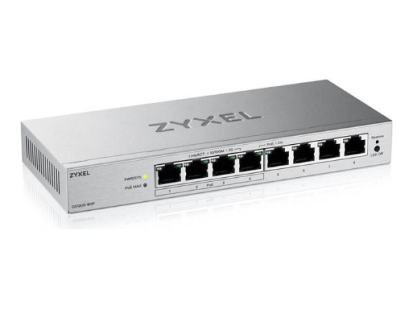ZYXEL GS1200-8HP V3 8-Port Gigabit PoE+
