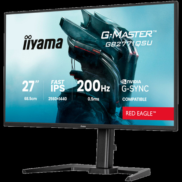 27  Fast IPS Gaming, G-Master Red Eagle, G-SYNC Compatible, 2560x1440 200Hz, 2x HDMI, DisplayPort, 0.5ms MPRT, Speakers, USB HUB 2x3.2 2xC, Black Tuner, 15cm Height Adj. Stand