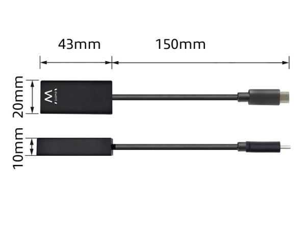 Adapter USB-C v HDMI 4K, črn, Ewent EW9823