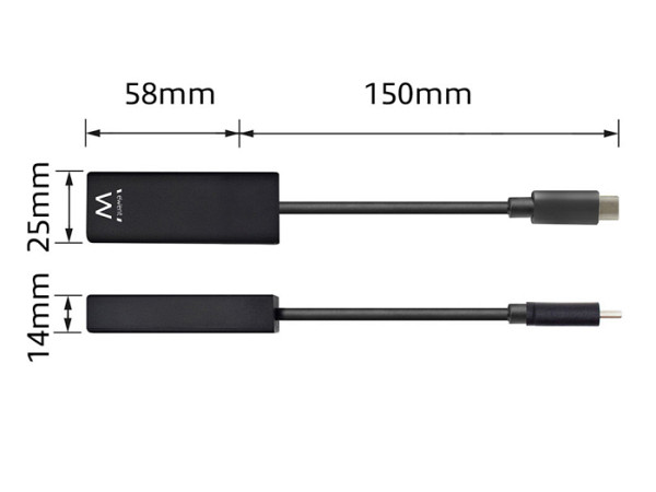 Adapter USB-C v RJ45 Ethernet, črn, Ewent EW9828