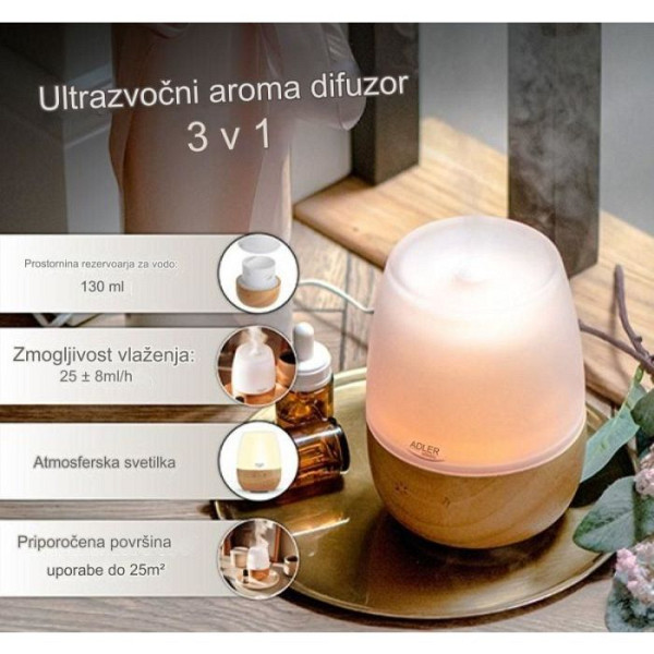 Adler Ultrazvočni aroma difuzor 3v1  7967