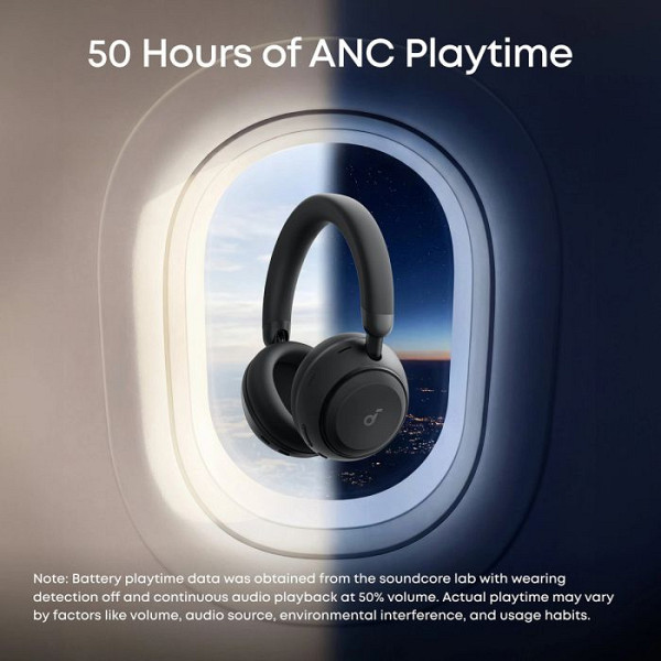 Anker Soundcore Space 2 naglavne Bluetooth slušalke, črne