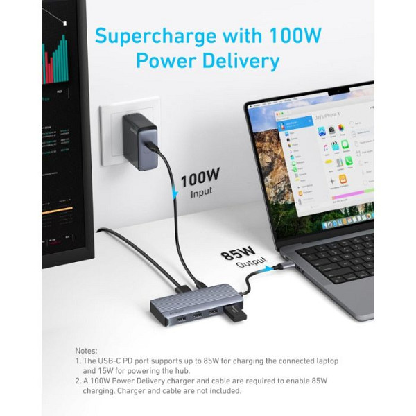 Anker USB-C Hub 7v1, Dual Display