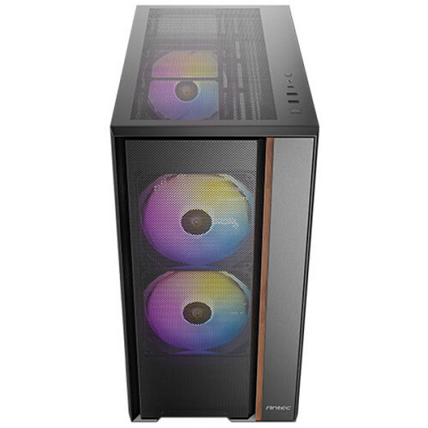 ANTEC Flux Rear midi-ATX ARGB okno leseno črno/rjavo gaming ohišje
