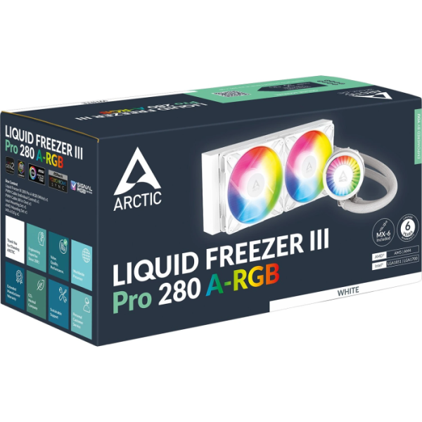 ARCTIC LIQUID FREEZER III PRO 280mm A-RGB vodno hlajenje za INTEL/AMD procesorje (bel)
