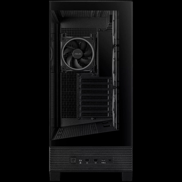 ASUS A31 PLUS ATX računalniško ohišje, kaljeno steklo, štirje 120mm ARGB ventilatorji, podpora za BTF osnovne plošče, črno