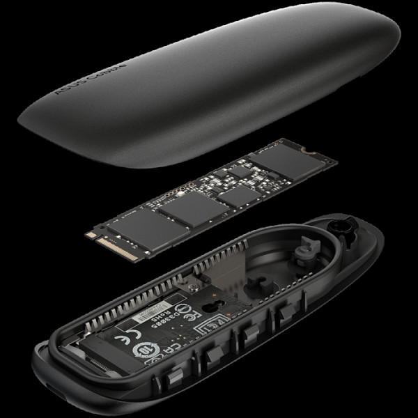 ASUS Cobble Black M.2 NVMe SSD zunanje ohišje - USB-C 3.2 Gen 2x1 (10Gbps), M.2 NVMe PCIe in SATA vmesnik, IP55