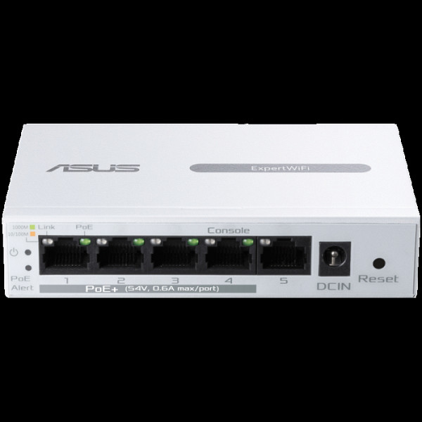 ASUS ExpertWiFi EBP15 5-portno GbE smart managed PoE  stikalo, 4 PoE  porti, 60W