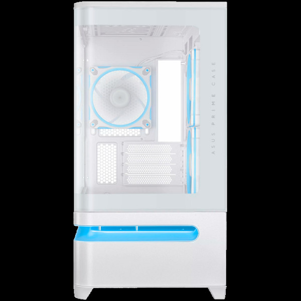 ASUS Prime AP202 ARGB TG mATX računalniško ohišje, kaljeno steklo, trije 120mm ARGB ventilatorji, belo