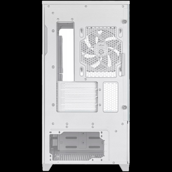 ASUS Prime AP202 ARGB TG mATX računalniško ohišje, kaljeno steklo, trije 120mm ARGB ventilatorji, belo