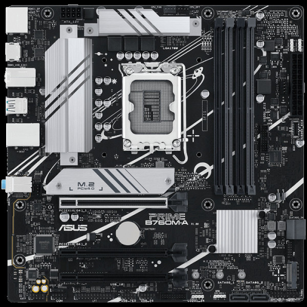 ASUS PRIME B760M-A-CSM LGA1700 mATX matična plošča - Intel B760 4xDIMM DDR5 2xM.2 4xSATA PCIe 4.0 2.5Gb Ethernet 1xDisplayPort 2xHDMI with Aura Sync support