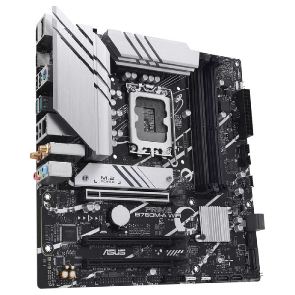 ASUS PRIME B760M-A WIFI LGA1700 mATX osnovna plošča - Intel B760, 4xDDR5, 2xM.2, 4xSATA, 2.5Gb LAN, WiFi 6, BT, 1xDP, 2xHDMI, Aura Sync