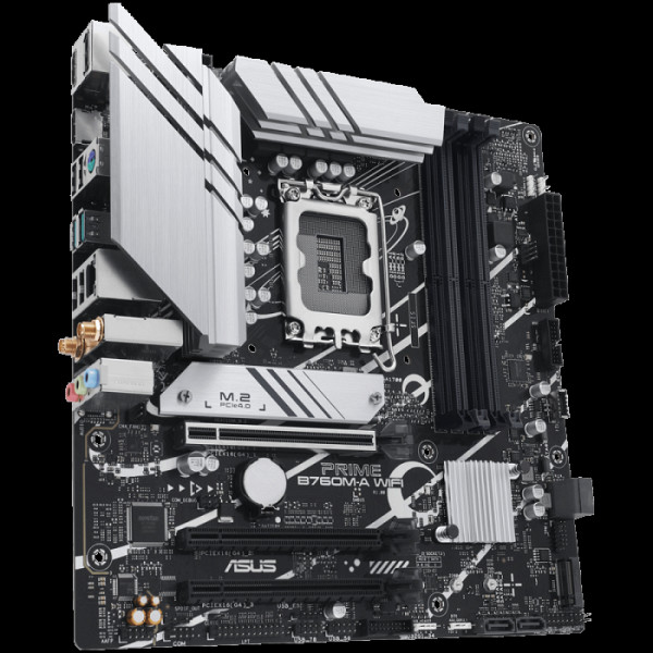 ASUS PRIME B760M-A WIFI LGA1700 mATX osnovna plošča - Intel B760, 4xDDR5, 2xM.2, 4xSATA, 2.5Gb LAN, WiFi 6, BT, 1xDP, 2xHDMI, Aura Sync