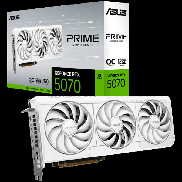 ASUS Prime GeForce RTX 5070 OC 12GB GDDR7 PRIME-RTX5070-O12G-WHITE bela grafična kartica