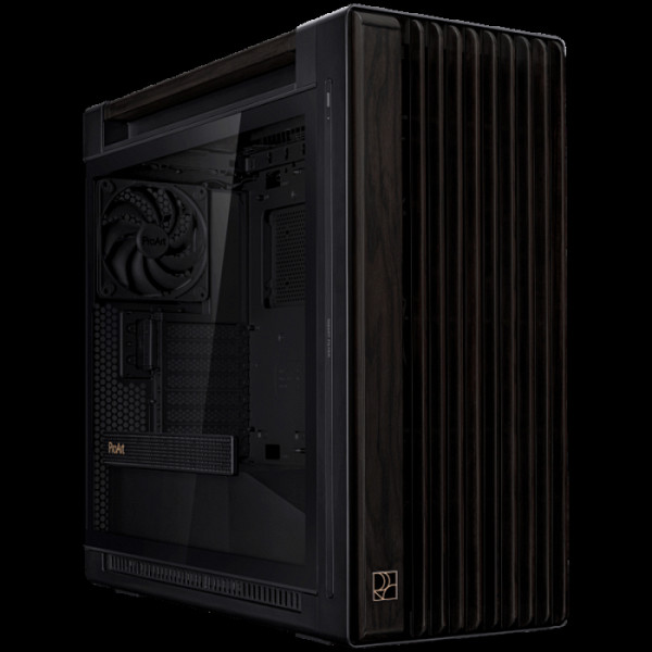 ASUS ProArt PA602 Wood Edition ATX/E-ATX računalniško ohišje, kaljeno steklo, 1x 140 mm in 2x 200mm pred-nameščeni ventilatorji, podpora za USB 20Gbps