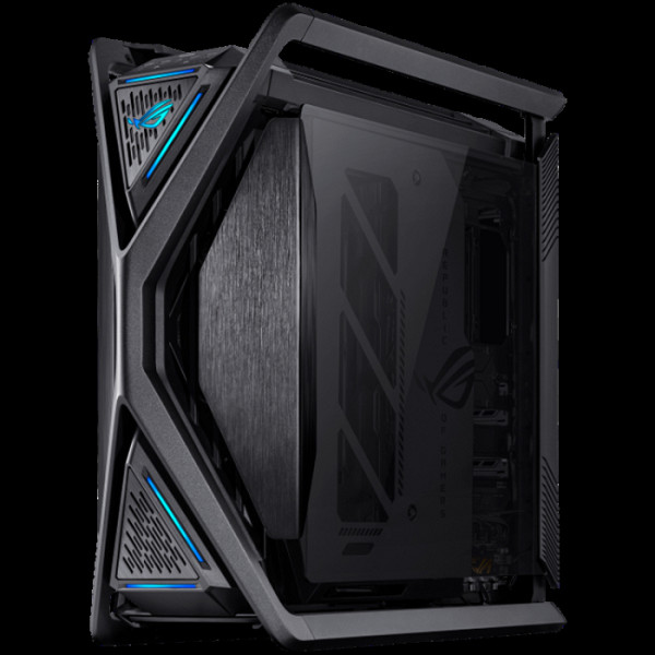 ASUS ROG Hyperion GR701 BTF Edition E-ATX PC ohišje črno, motherboard hidden connectors design support, 420 mm dual radiator support, four 140 mm fans, metal GPU holder, component storage, ARGB fan hub, Aura Sync, 60W fast charging