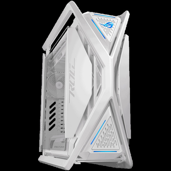 ASUS ROG Hyperion GR701 E-ATX Gaming case White, 420 mm dual radiator support, four 140 mm fans, metal GPU holder, component storage, ARGB fan hub, Aura Sync, Dual USB Type-C ports, 60W fast charging