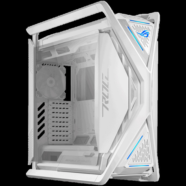 ASUS ROG Hyperion GR701 E-ATX Gaming case White, 420 mm dual radiator support, four 140 mm fans, metal GPU holder, component storage, ARGB fan hub, Aura Sync, Dual USB Type-C ports, 60W fast charging