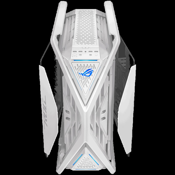 ASUS ROG Hyperion GR701 E-ATX Gaming case White, 420 mm dual radiator support, four 140 mm fans, metal GPU holder, component storage, ARGB fan hub, Aura Sync, Dual USB Type-C ports, 60W fast charging
