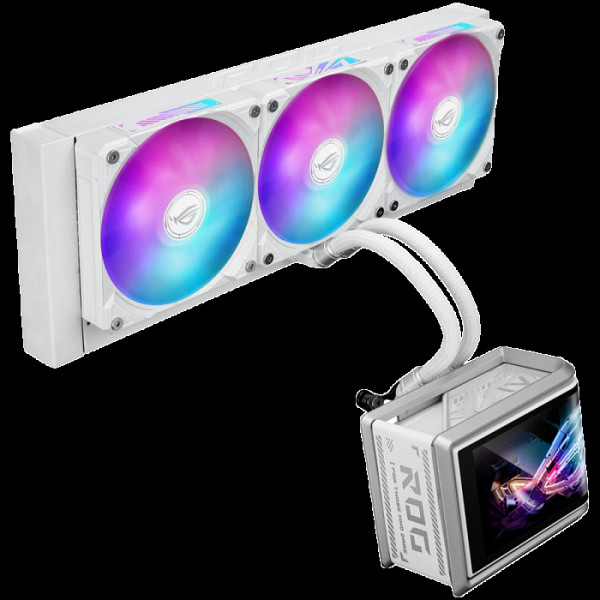 ASUS ROG Ryuo IV SLC 360 ARGB White Edition vodno hlajenje za procesor, trije 120mm ARGB ventilatorji, Aura Sync, belo