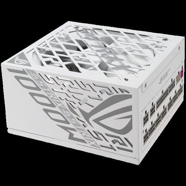 ASUS ROG Strix 1000W Platinum White Edition modularni napajalnik, ATX 3.1 kompatibilen, 80 PLUS Platinum, 10 let garancije, bel
