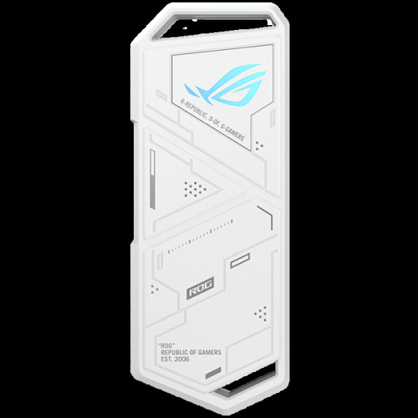 ASUS ROG Strix Arion White M.2 NVMe SSD zunanje ohišje - USB 3.2 Gen 2x1 Type-C (10 Gbps), priložen kabel USB-C in USB-A, podpora za 2230/2242/2260/2280, Aura Sync, bel
