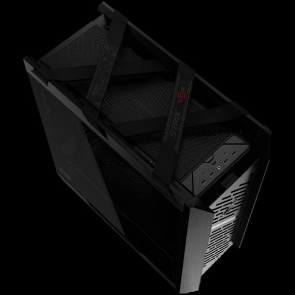 ASUS ROG Strix Helios II GX601S Black Edition EATX računalniško ohišje, kaljeno steklo, štirje 140mm ventilatorji, črno