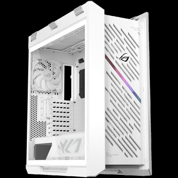 ASUS ROG Strix Helios II GX601S White Edition EATX računalniško ohišje, kaljeno steklo, štirje 140mm ventilatorji, belo