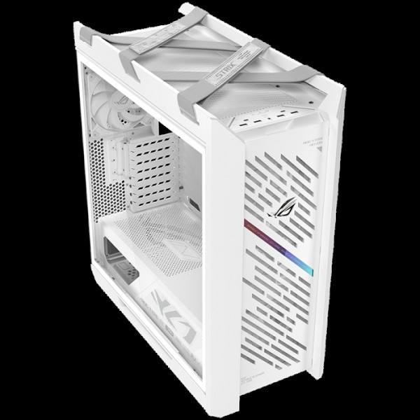 ASUS ROG Strix Helios II GX601S White Edition EATX računalniško ohišje, kaljeno steklo, štirje 140mm ventilatorji, belo