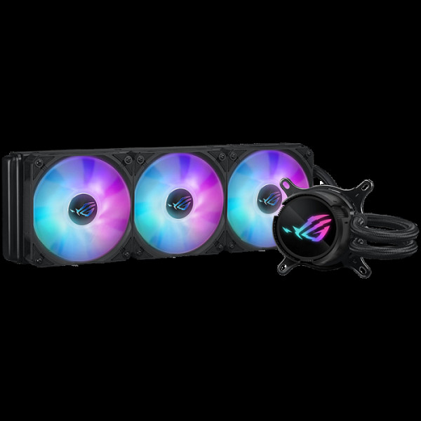 ASUS ROG Strix LC III 360 ARGB vodno hlajenje za procesor, trije 120mm ROG ARGB ventilatorji, Aura Sync