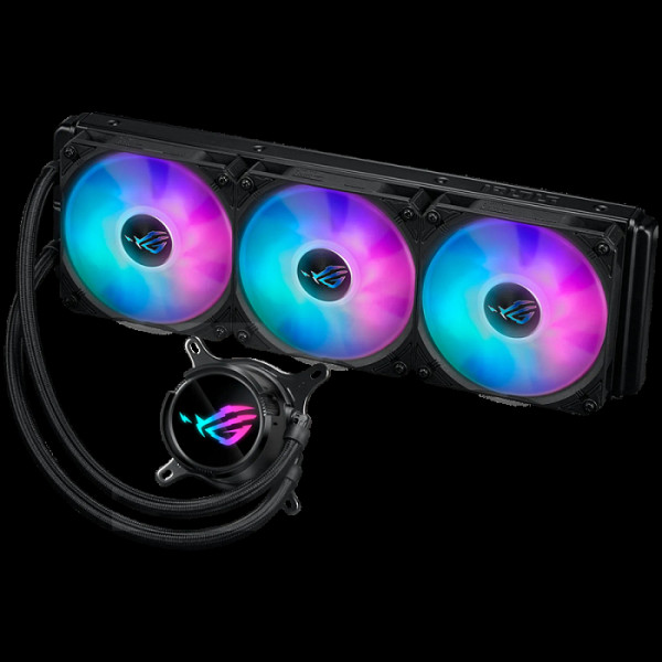 ASUS ROG Strix LC III 360 ARGB vodno hlajenje za procesor, trije 120mm ROG ARGB ventilatorji, Aura Sync