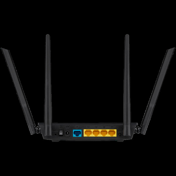 ASUS RT-AC1200 V2 Dual-Band WiFi 5 (802.11ac) Usmerjevalnik, hitrost prenosa podatkov do 300 Mbps (2,4 GHz) in 867 Mbps (5 GHz), izboljšana pokritost s štirimi zunanjimi antenami, napredni starševski nadzor, aplikacija ASUS Router