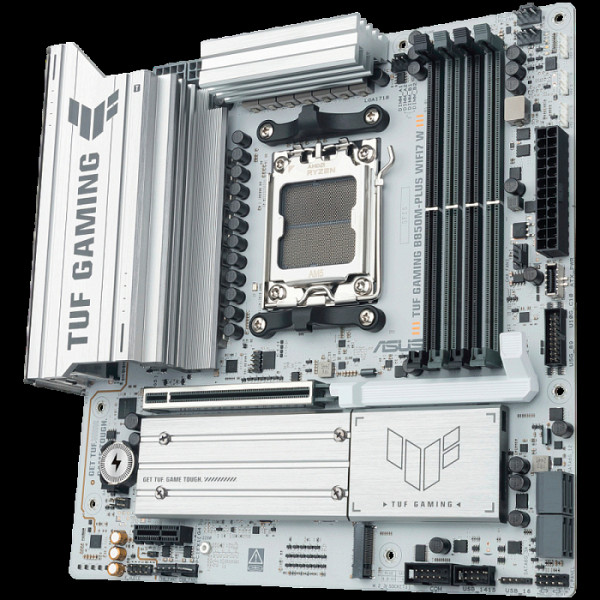 ASUS TUF GAMING B850M-PLUS WIFI7 W AM5 mATX osnovna plošča - AMD B850, 4xDDR5, 3xM.2, 4xSATA, 2.5Gb LAN, WiFi 7, BT, 1xDP, 1xHDMI