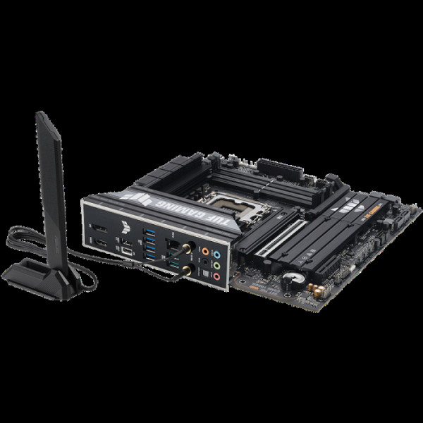 ASUS TUF GAMING B860M-PLUS WIFI LGA1851 mATX osnovna plošča - Intel B860, 4xDDR5, 3xM.2, 4xSATA, 2.5Gb LAN, WiFi 7, BT, 1xDP, 1xHDMI, 1xUSB 20Gbps port (USB Type-C), Aura Sync