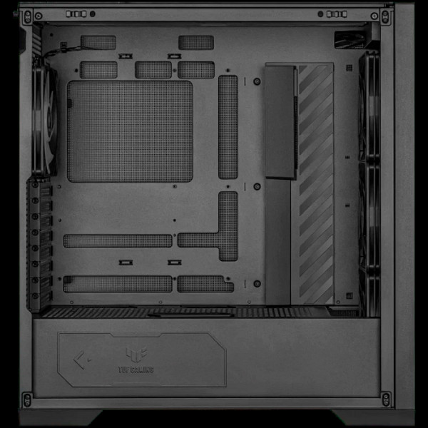 ASUS TUF Gaming GT302 ARGB ATX/EATX računalniško ohišje, kaljeno steklo, štirje 140 x 28mm ARGB ventilatorji, podpora za BTF osnovne plošče, črno