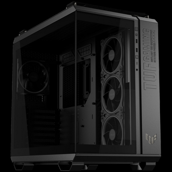 ASUS TUF Gaming GT502 Horizon ARGB ATX računalniško ohišje, kaljeno steklo, štirje 120mm ARGB ventilatorji, črno