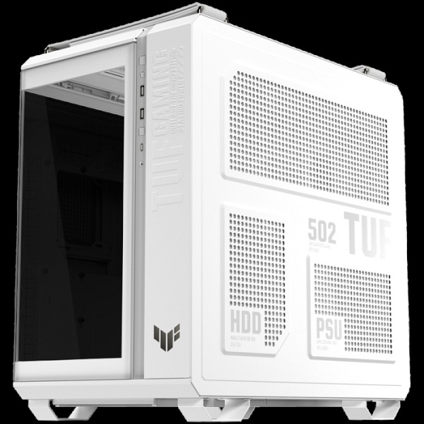 ASUS TUF Gaming GT502 Horizon ARGB ATX računalniško ohišje, kaljeno steklo, štirje 120mm ARGB ventilatorji, belo